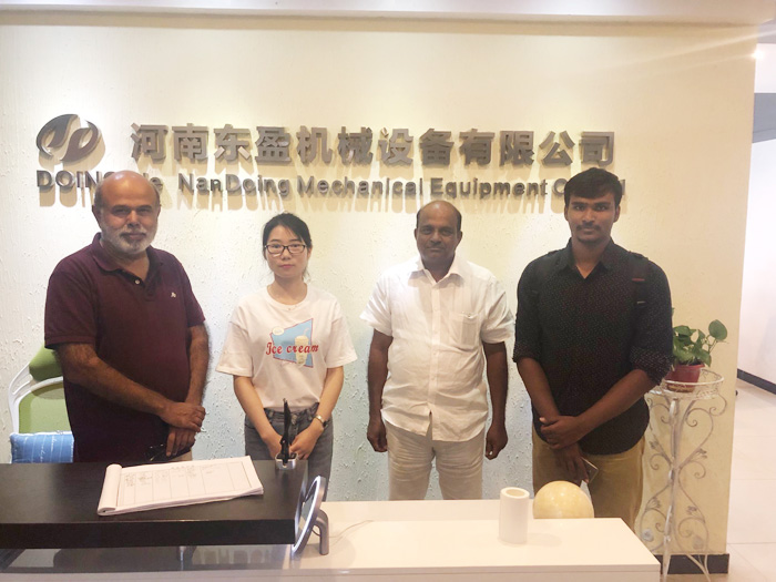 Three Indian customers visited the continuous waste tyre pyrolysis plant manufactured by DOING