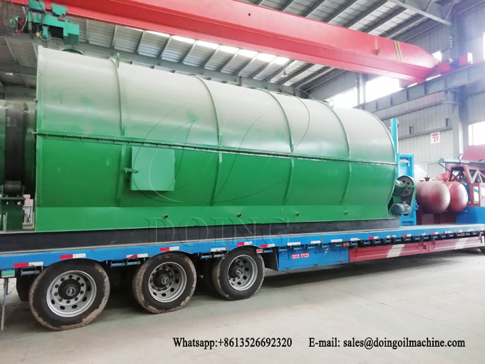 One set 10T/D waste plastic recycling to oil pyrolysis plant was sent to Ethiopia