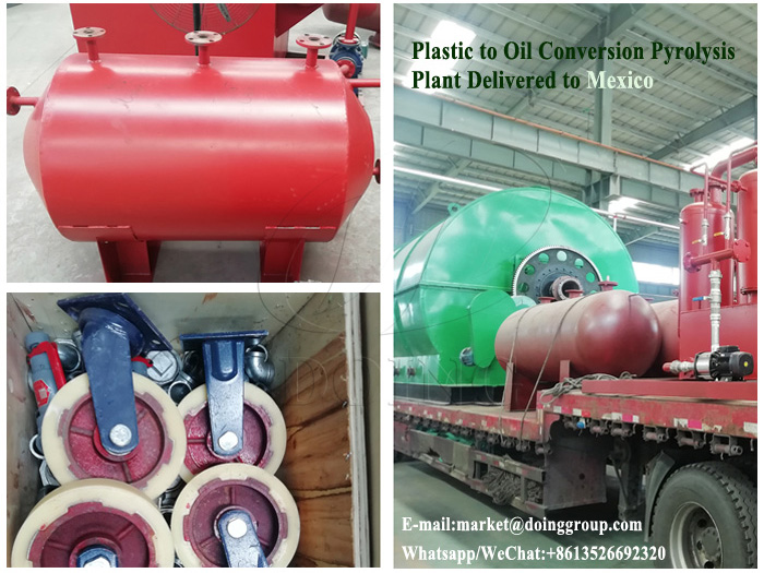 One set 12T plastic to oil conversion pyrolysis plant was successfully sent to Mexico