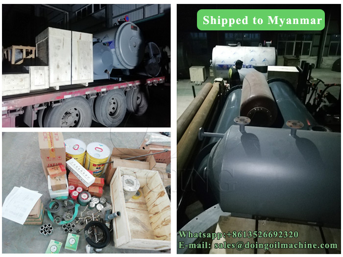 5T waste engine oil to diesel distillation plant was shipped to Myanmar