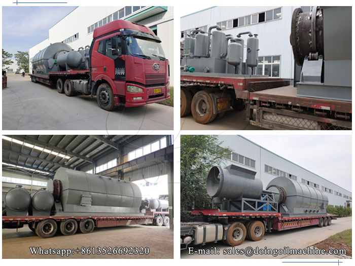 4 sets waste tire recycling pyrolysis plant will be sent to Peru