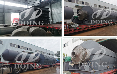 15TPD Semi-continuous waste tire recycling pyrolysis machine was delivered from DOING Factory