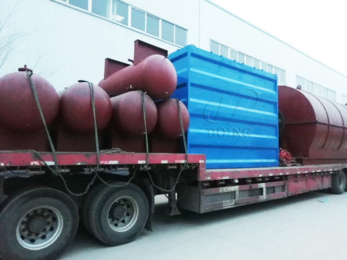 Two sets 10T/D waste tyre recycling plant delivered to Anhui, China