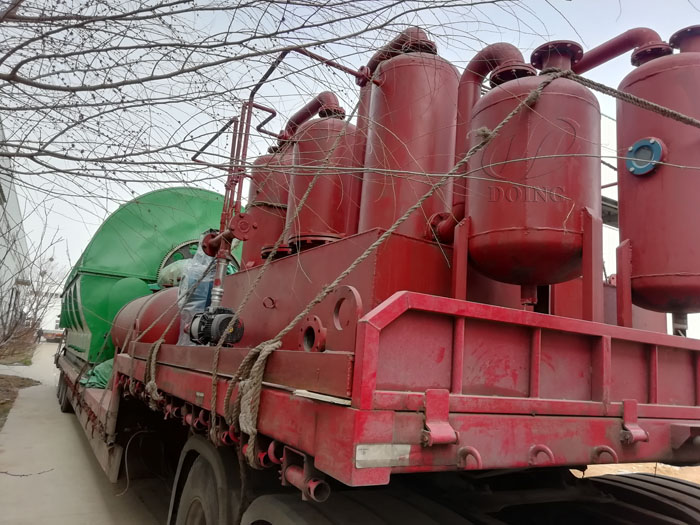 The delivery of four sets 12T waste tyre recycling plant to Guizhou, China