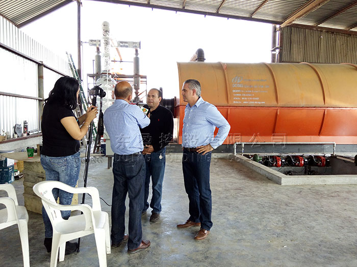 Mexico waste tyre pyrolysis plant project site video