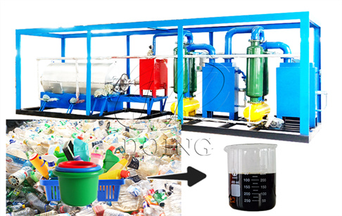 500kg/d skid-mounted plastics pyrolysis recycling machine for sale in Japan