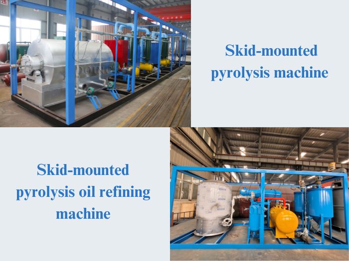 skid-mounted pyrolysis machine & pyrolysis oil refining machine