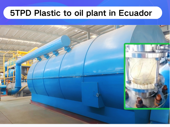 5TPD Plastic to Oil Pyrolysis Machine Runs Well in Ecuador