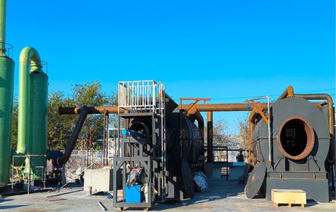 Equipment installation for the pyrolysis project of agricultural residual plastic film in China