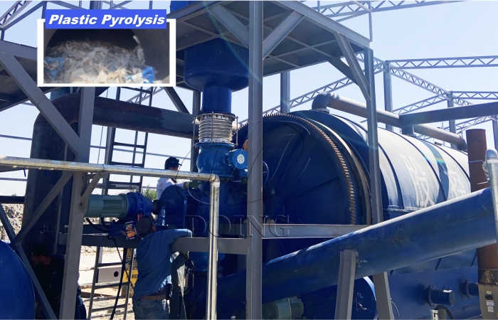 DOING 15TPD plastic pyrolysis machine installed in Jordan