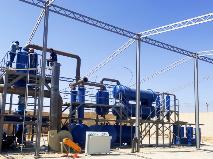 DOING Jordan 15 Tons Batch Plastic Pyrolysis Equipment Installed