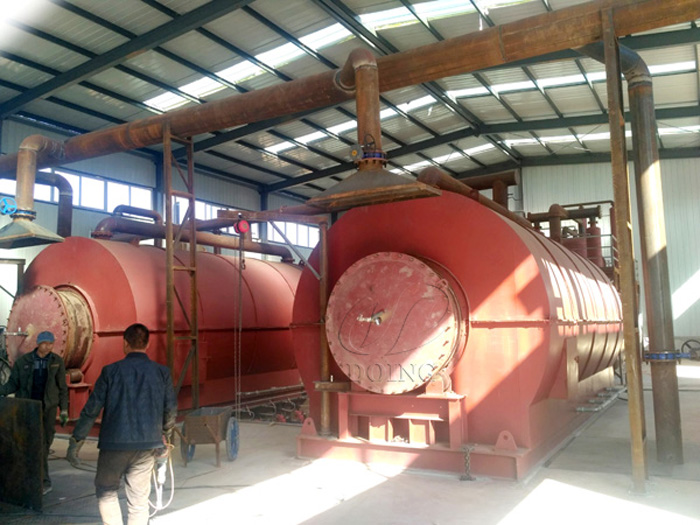 Inner Mongolia customer’s 2 sets 12T/D waste tire pyrolysis plant successfully installed