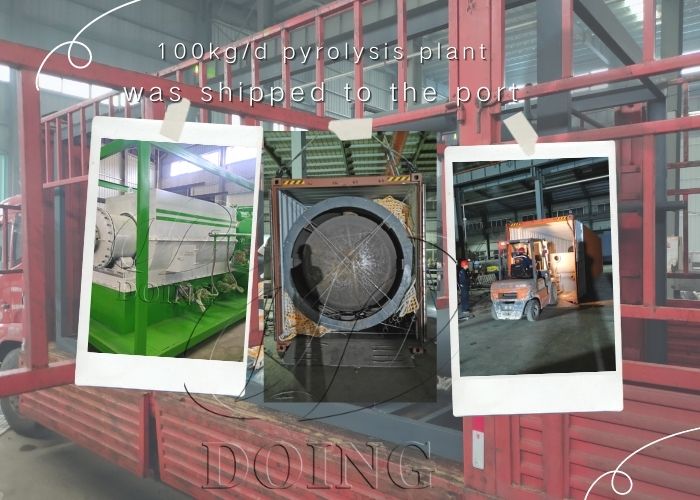 500KG/D Waste tyre/plastic to diesel recycling machine delivered to Mexico from DOING Factory