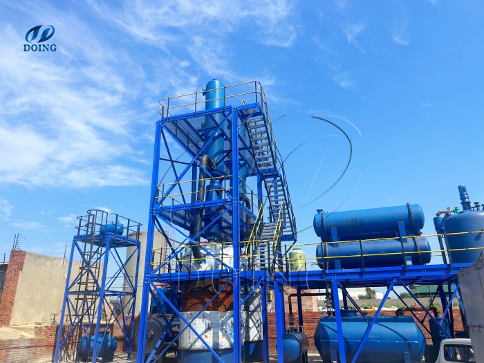 South Africa Waste tire plastic to diesel recycling plant installed by DOING