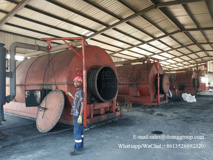 Nigeria 10T pyrolysis oil to diesel machine and 36T tyre pyrolysis machine project